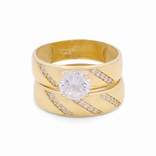 14K Yellow Gold Women’s Bridal Set / Stone: Cz / Size: 7.5 / Weight: 4.8 GR / CEEWR4BS-10