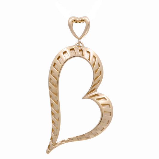 10K Yellow Gold Fashion Heart Women's Pendant / Weight: 4 GR / DQPD0HR