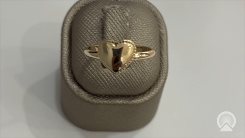 10K Yellow Gold Heart Women's Ring / Size: sz9 / Weight: 1.7gr / DQWR0HR-33