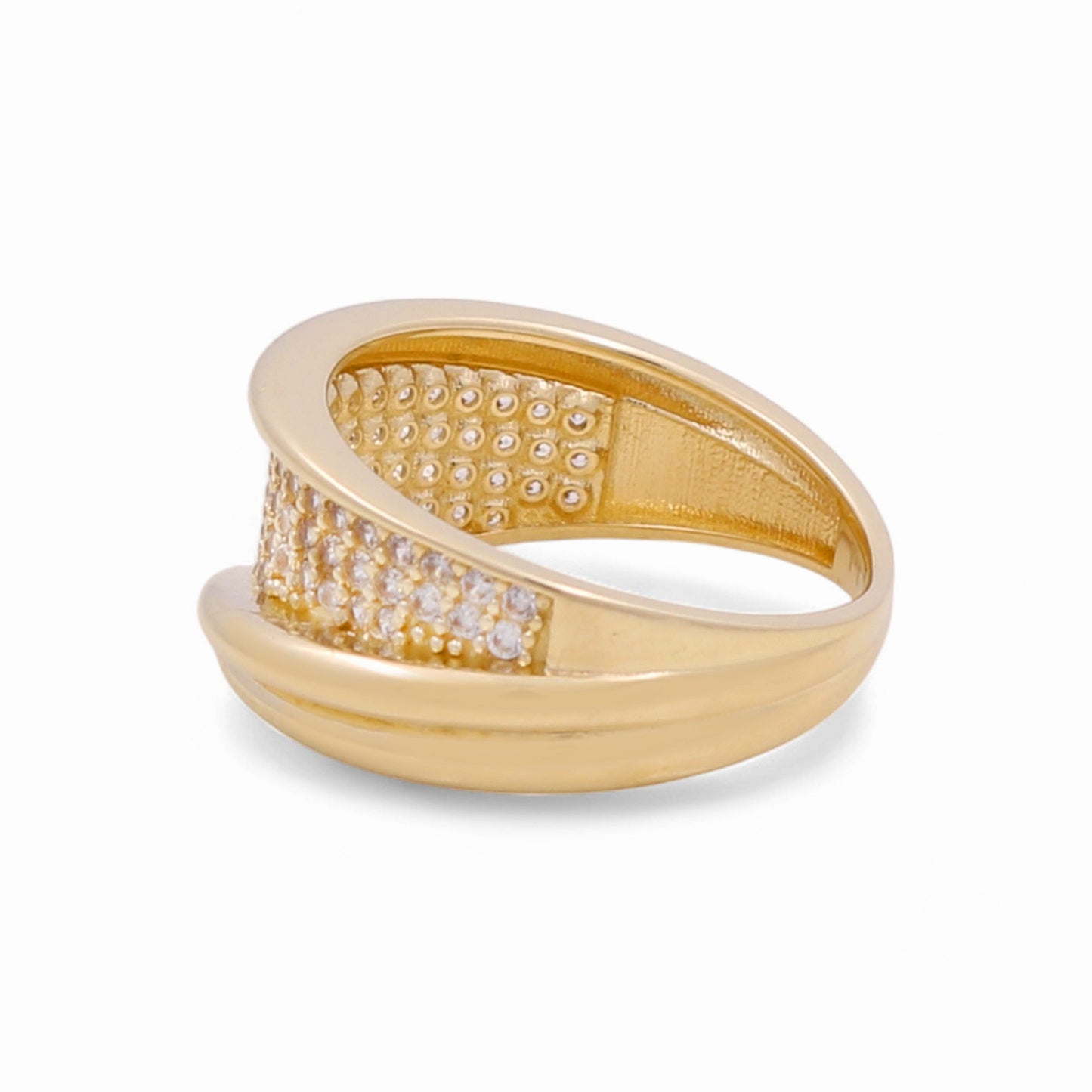 14K Yellow Gold Fashion Women's Ring with Cz / Size: 8 / Weight: 3.2 GR / CPWR4FS-25