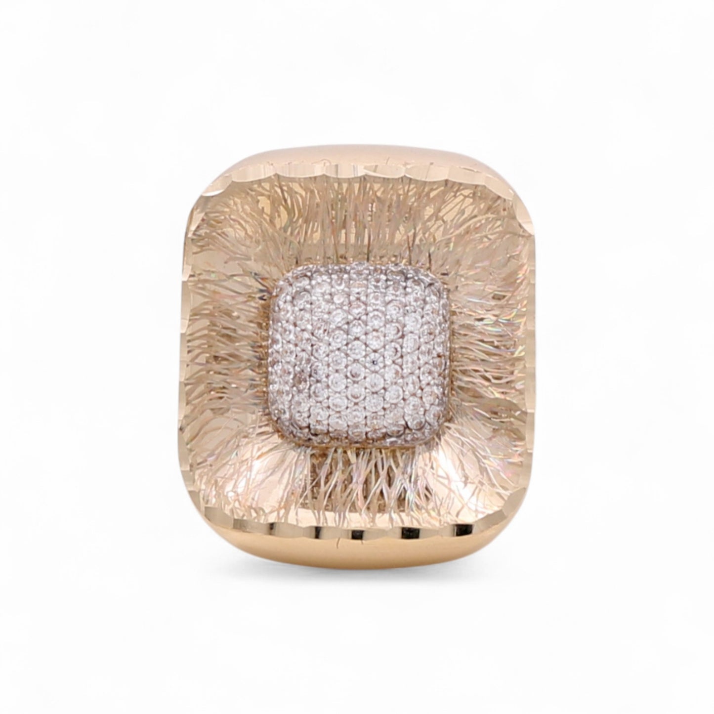 14K Yellow Gold SQ Fashion Women's Ring with Cz / Size: 7.5 / Weight: 6 GR / DQWR4FS-94