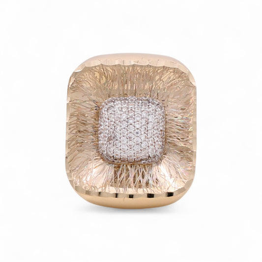 14K Yellow Gold SQ Fashion Women's Ring with Cz / Size: 7.5 / Weight: 6 GR / DQWR4FS-94