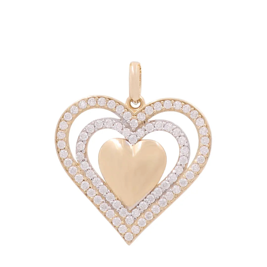 Yellow Gold 14k Heart Pendant With CZ / Weight: 2.8 GR / COPD4HR