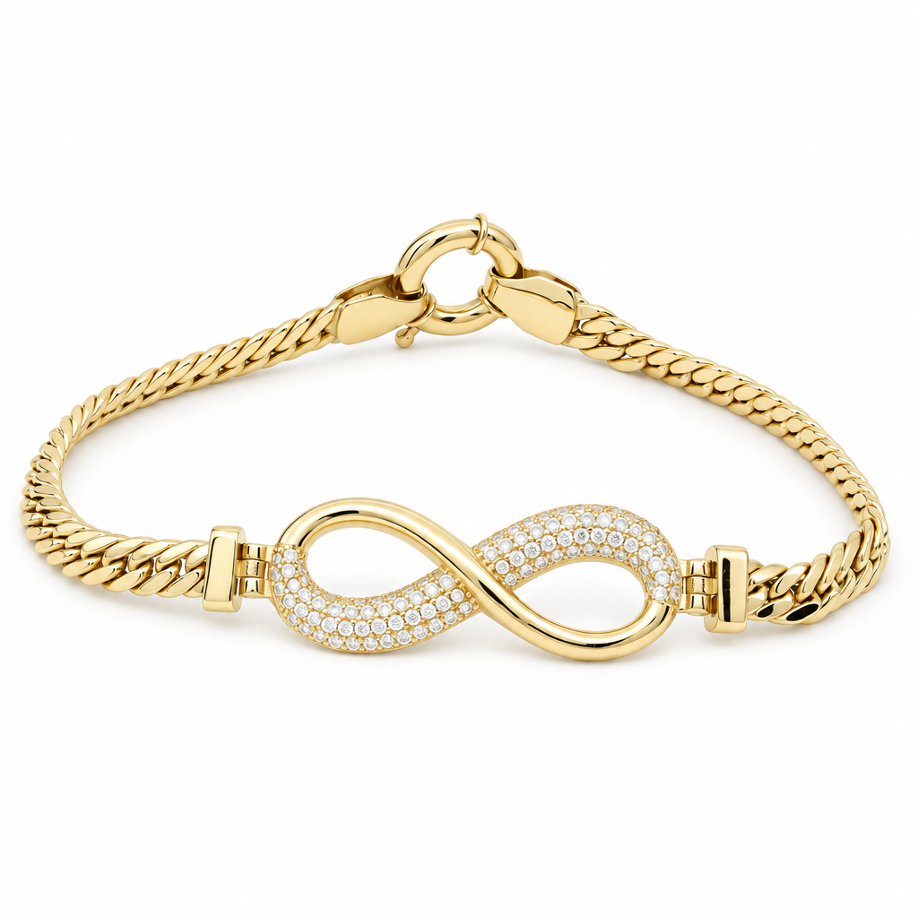 10K Yellow Gold Women's Bracelet with Infinity / Stone: Cz / Size: 7.5" / Weight: 6 GR / DOWB0IF-1