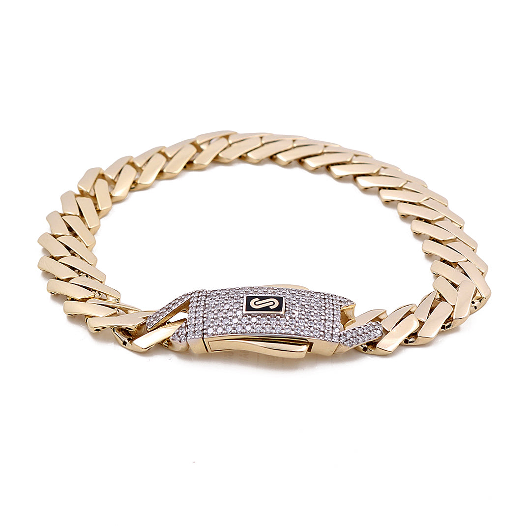 14K Yellow Gold Monaco Edge Bracelet / Stone: Cz / Size: 9mm 7.5" / Weight: 12.6gr / 301-61095-9.5mm.7.5"