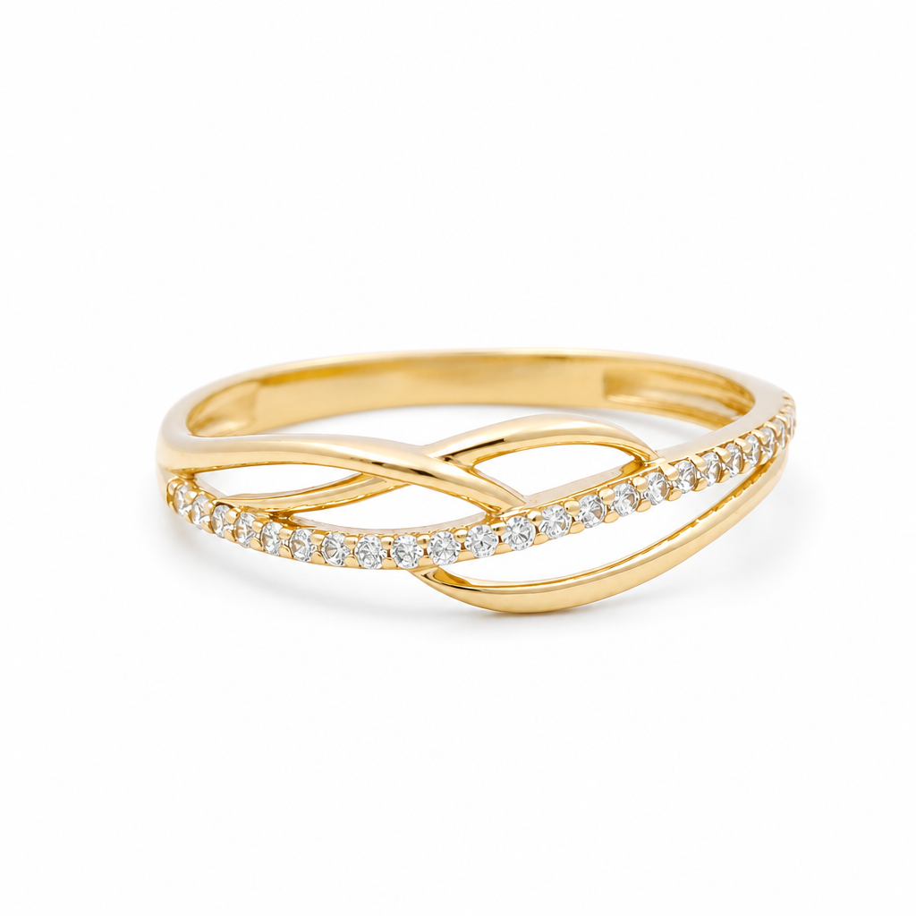10K Yellow Gold Fashion Women's Ring with Cz / Size: 7/ Weight: 1.2 GR / CQWR0FS-35