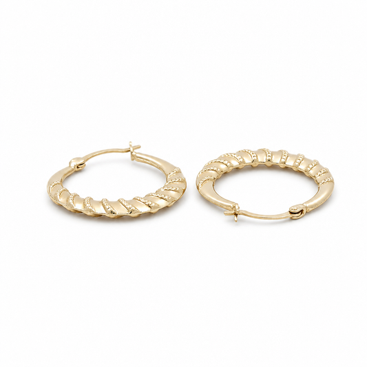10K Yellow Gold Fashion Hoops Earring / Size: 2.5mm-16mm / Weight: 1.1 GR / DQEH0FS2.5x16