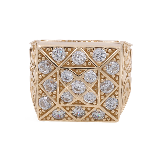 14K Yellow Gold Fashion Men's Ring / Size: 10.5 / Weight: 19.1 GR / COMR4FS-15
