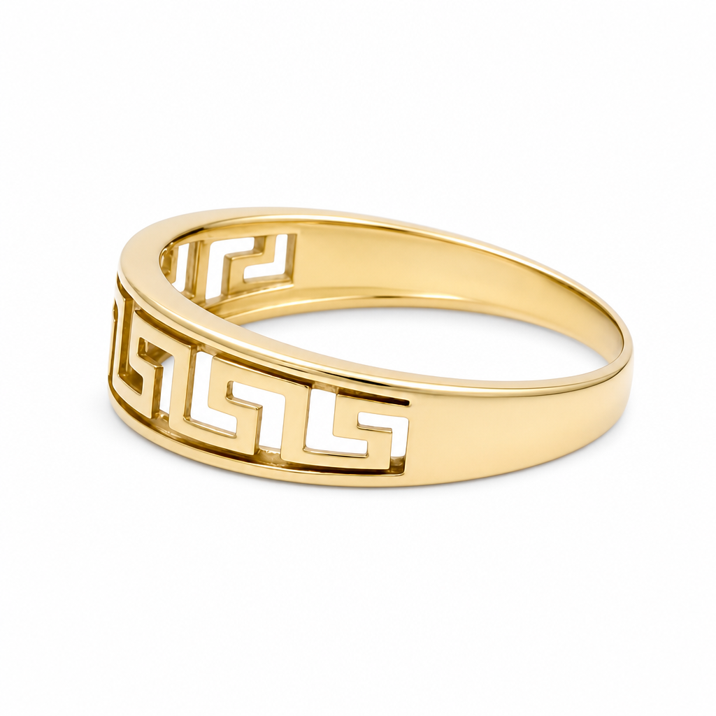 10K Yellow Gold Greek Design Women's Ring / Size: 8 / Weight: 1.6 GR / DQWR0GR-1