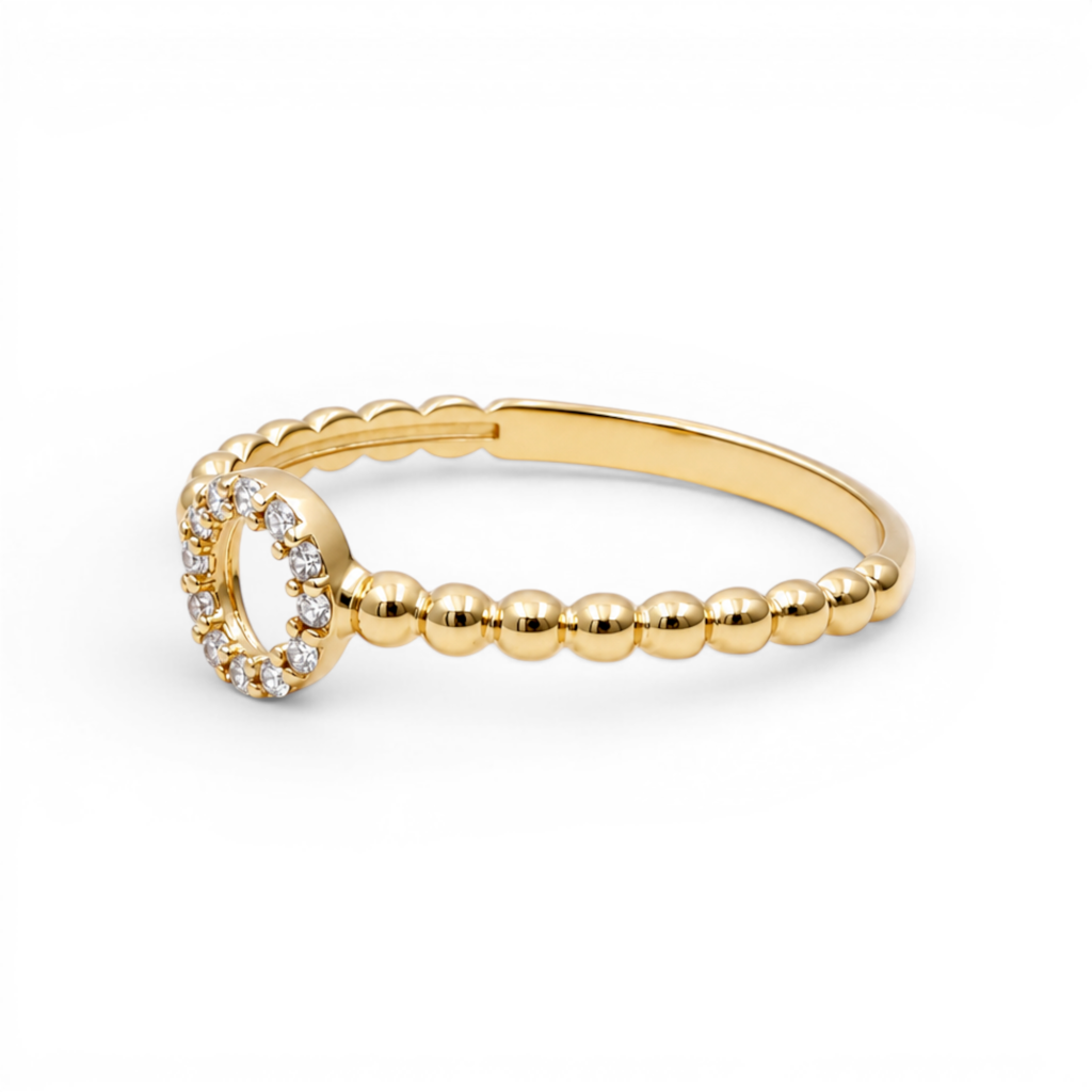 10K Yellow Gold Fashion Women's Ring with Cz / Size: 8 / Weight: 1.2 GR / DQWR0FS-42
