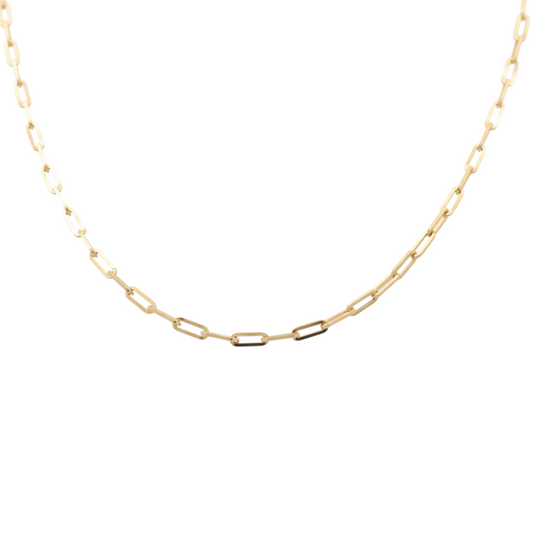14K Yellow Gold Paper Clip Chain / Size: 3MM 18" / Weight: 3.9 GR / COCH4PC3-18
