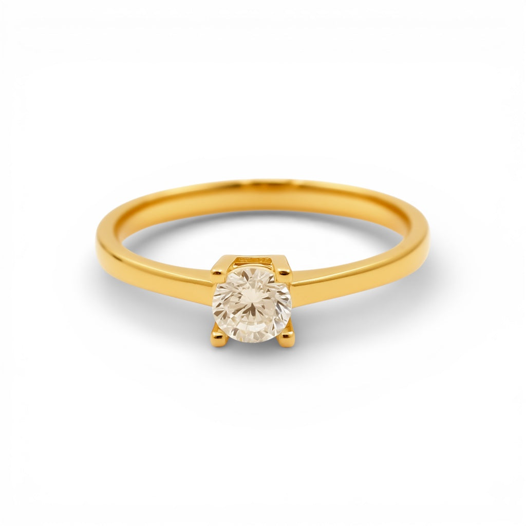 14K Yellow Gold Women's Engagement Ring / Stone: Cz / Size: 7/ Weight: 1.3 GR / P18T-182