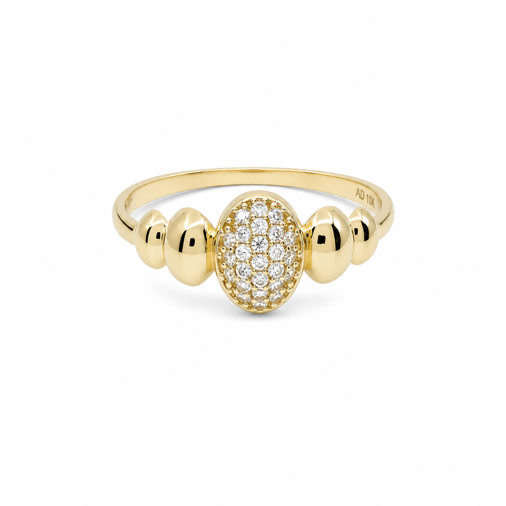 10K Yellow Gold Fashion Women's Ring / Size: 7 / Weight: 1.4 GR / P53R-609