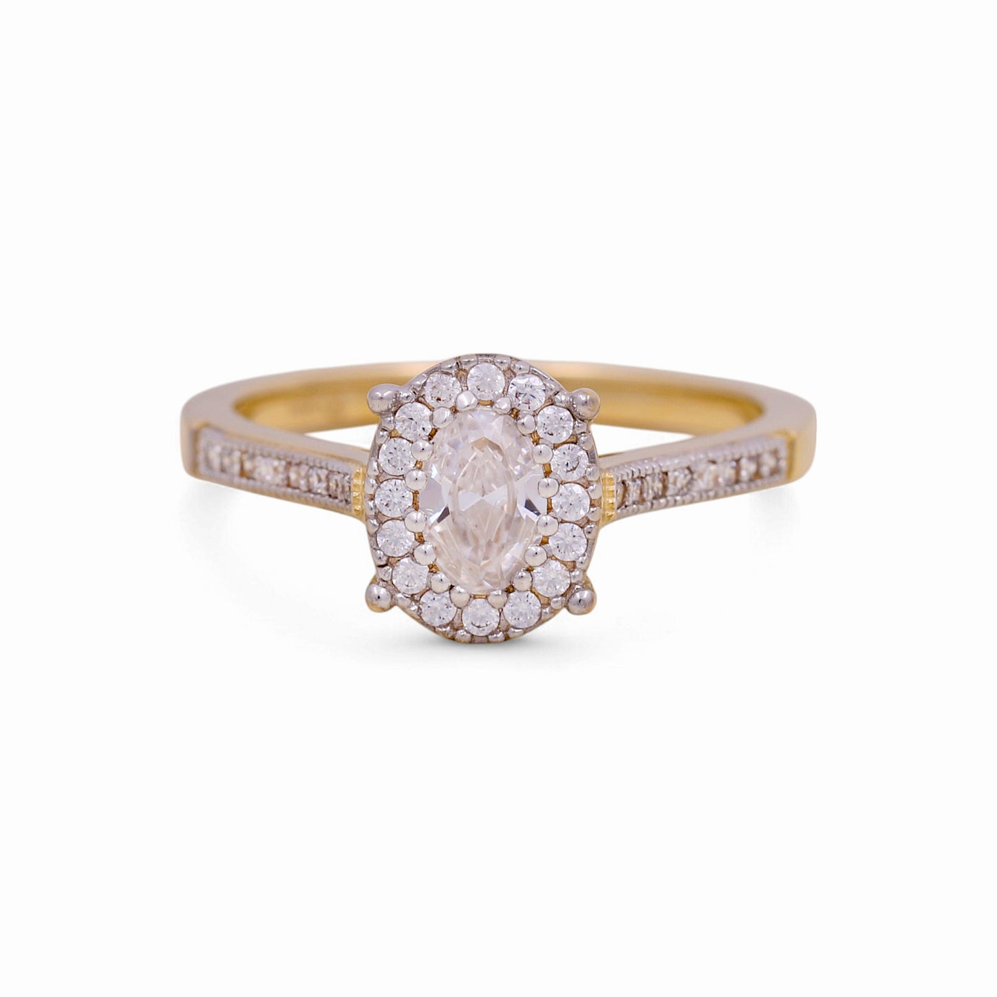 14K Yellow Gold Women's Engagement Ring / Stone: Cz / Size: 7 / Weight: 3.1 GR / KEEWR4ER-1