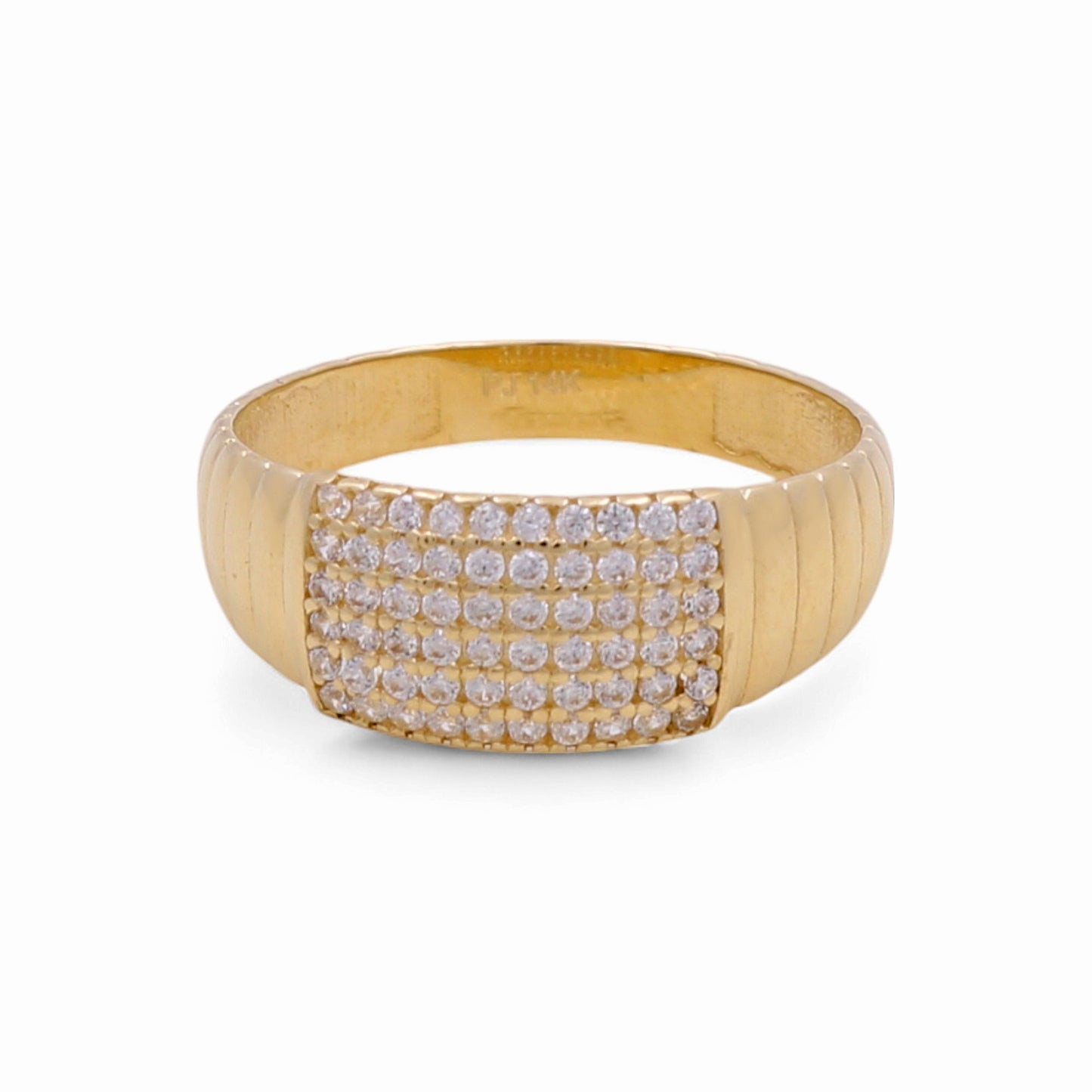 14K Yellow Gold Fashion Women's Ring with Cz / Size: 8.5 / Weight: 3.2 GR / CPWR4FS-22