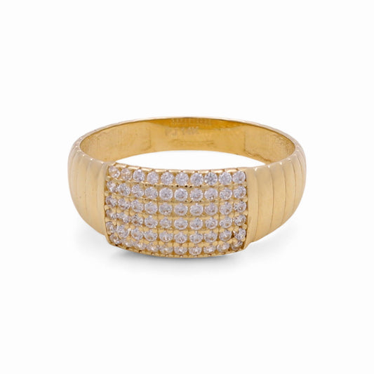 14K Yellow Gold Fashion Women's Ring with Cz / Size: 8.5 / Weight: 3.2 GR / CPWR4FS-22