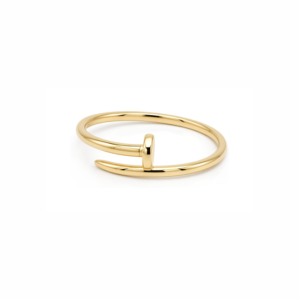 14K Yellow Gold Nail Women's Ring / Stone: Cz / Size: 7 / Weight: 1.4 GR / Y25-1369
