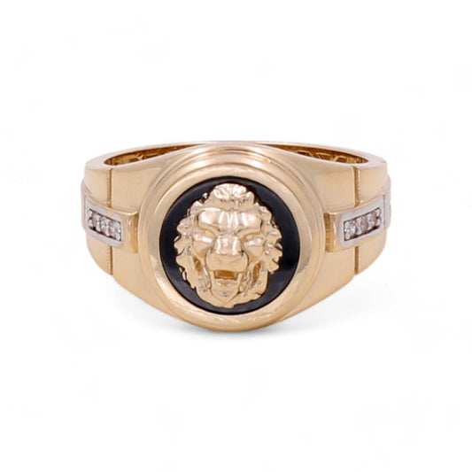 14K Yellow and White Gold Men’s Lion Head Ring / CZ / Size 10.5 / Weight: 6.6 GR / BPMRTT4LN-2