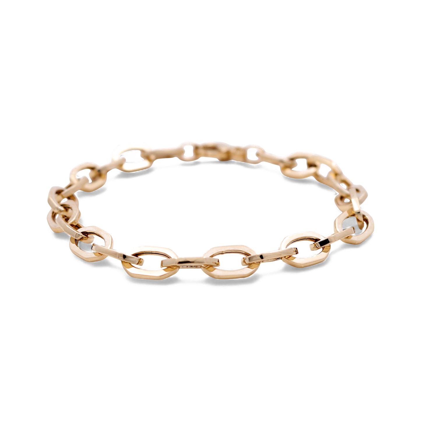 14K Yellow Gold Semisolid Fashion Women's Bracelet / Size: 7.5" / Weight: 3.7 GR / ICWB4FS