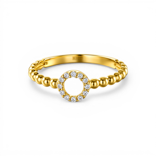 10K Yellow Gold Fashion Women's Ring with Cz / Size: 8 / Weight: 1.2 GR / DQWR0FS-42