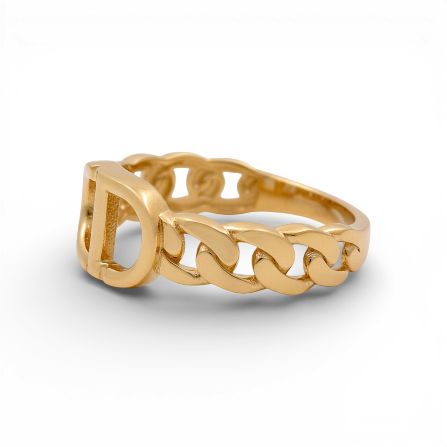 14K Yellow Gold Fashion CD Women's Ring / Size: 7.5 / Weight: 2.2 GR / Y25-910