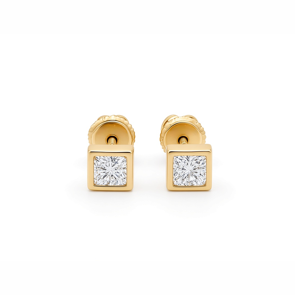 14K Yellow Gold Fashion Stud Earrings / 6-789601PS