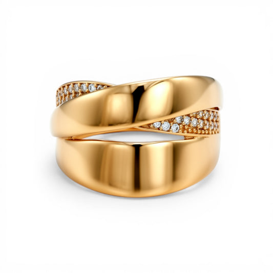 10K Yellow Gold Fashion Women's Ring / Size: 8 / Weight: 3.7 GR / DQWR0FS-70