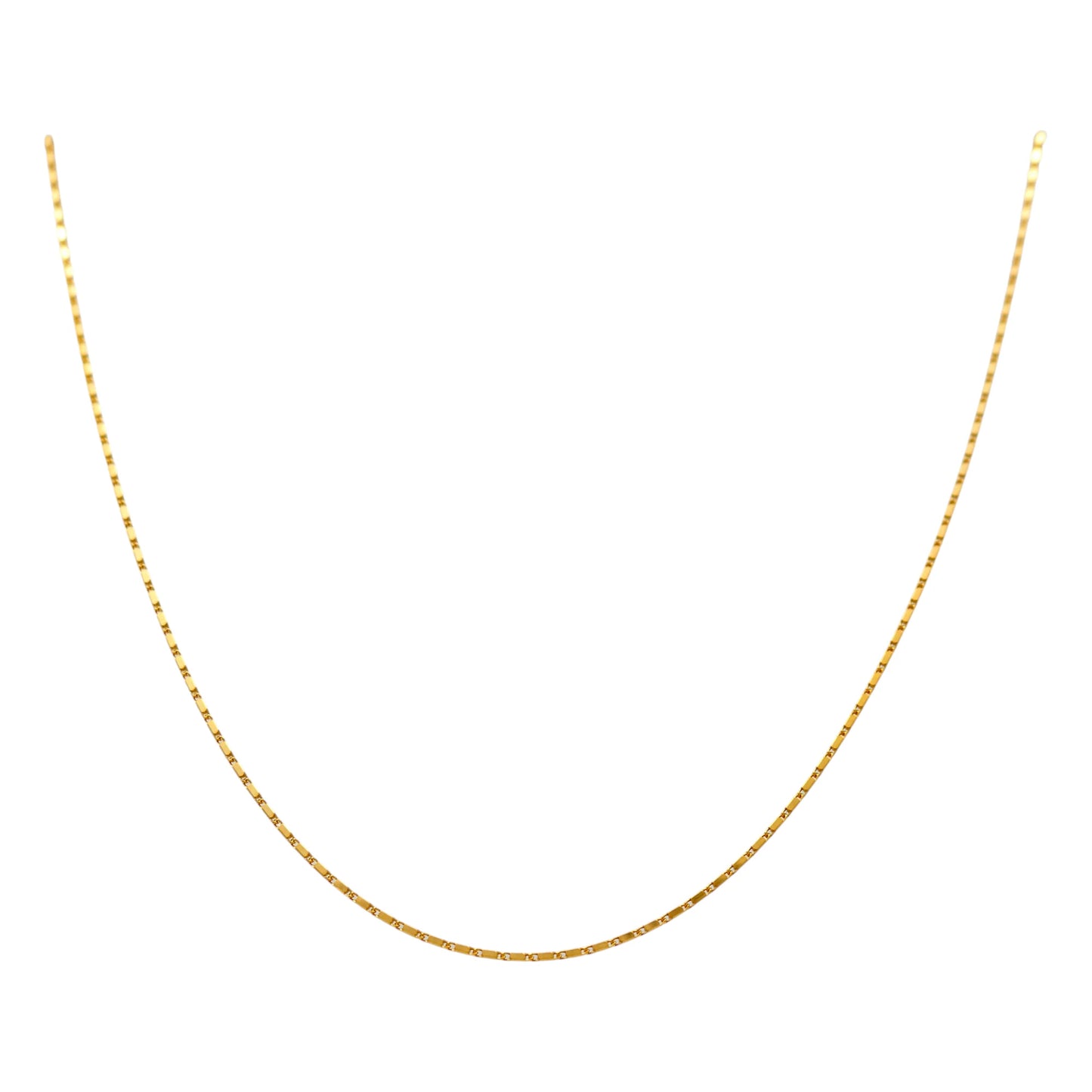 10K Yellow Gold Fancy Link Chain / Size: 1mm 18" / Weight: 3.1 GR / CCSCH0FL1-18
