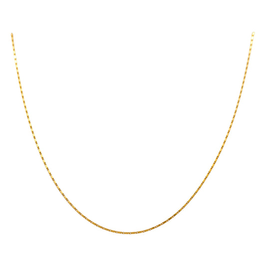 10K Yellow Gold Fancy Link Chain / Size: 1mm 18" / Weight: 3.1 GR / CCSCH0FL1-18