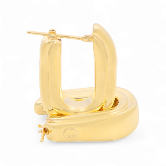 14K Yellow Gold Fancy Hoops Earrings / Weight: 5.7 GR / 461-00513