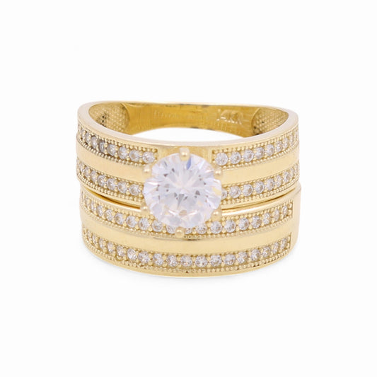 14K Yellow Gold Women’s Bridal Set / Stone: Cz / Size: 7.5 / Weight: 5 GR / CEEWR4BS-15