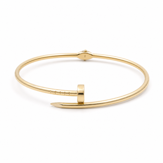 10K Yellow Gold Semisolid Nail Women’s Bangle Bracelet / Weight: 5.1 GR / CQBB0NL-3