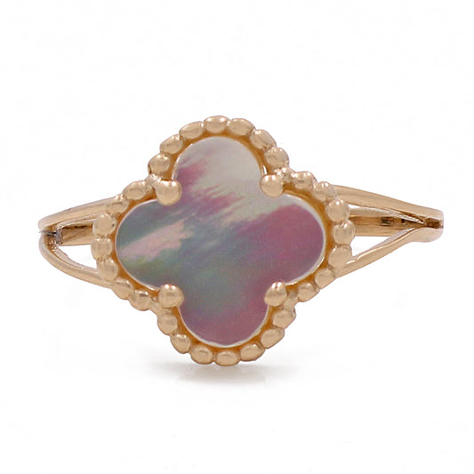14K Yellow Gold Fashion Mother of Pearl Ring