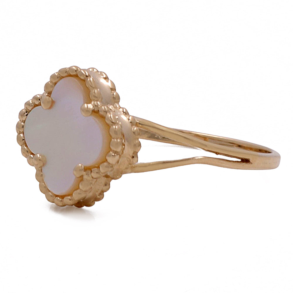 14K Yellow Gold Fashion Mother of Pearl Ring