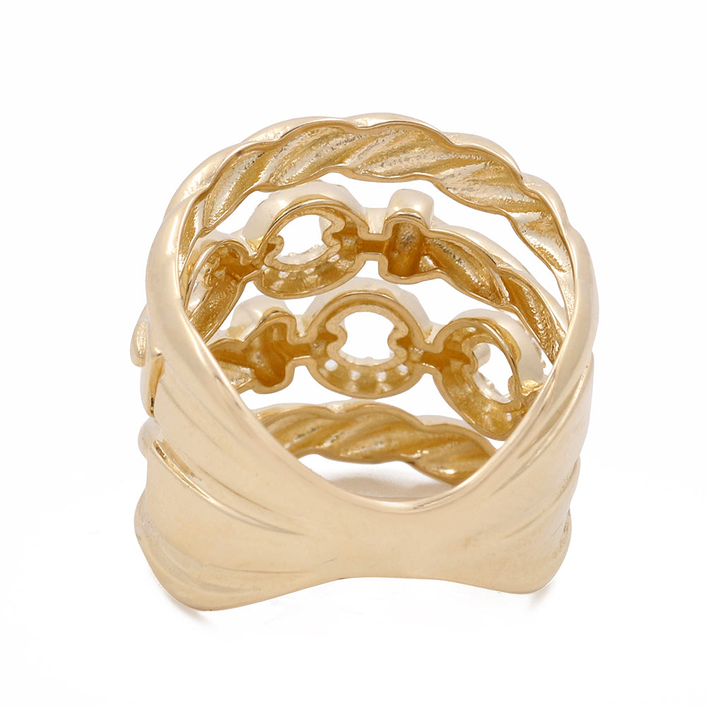 14K Yellow Gold Fashion Women's Ring with Cubic Zirconias