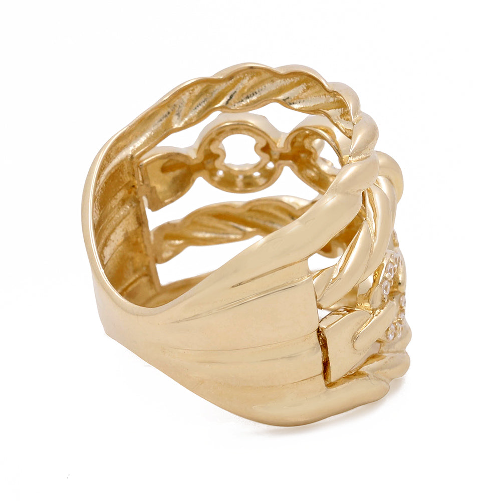14K Yellow Gold Fashion Women's Ring with Cubic Zirconias