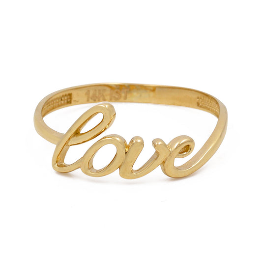 14K Yellow Gold Love Letter Women's Ring