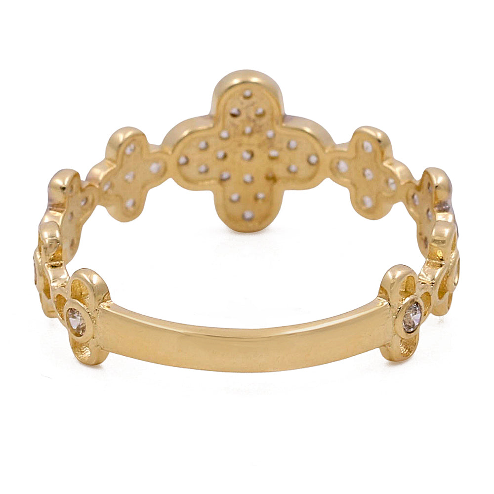 14K Yellow and White Gold Flowers Ring