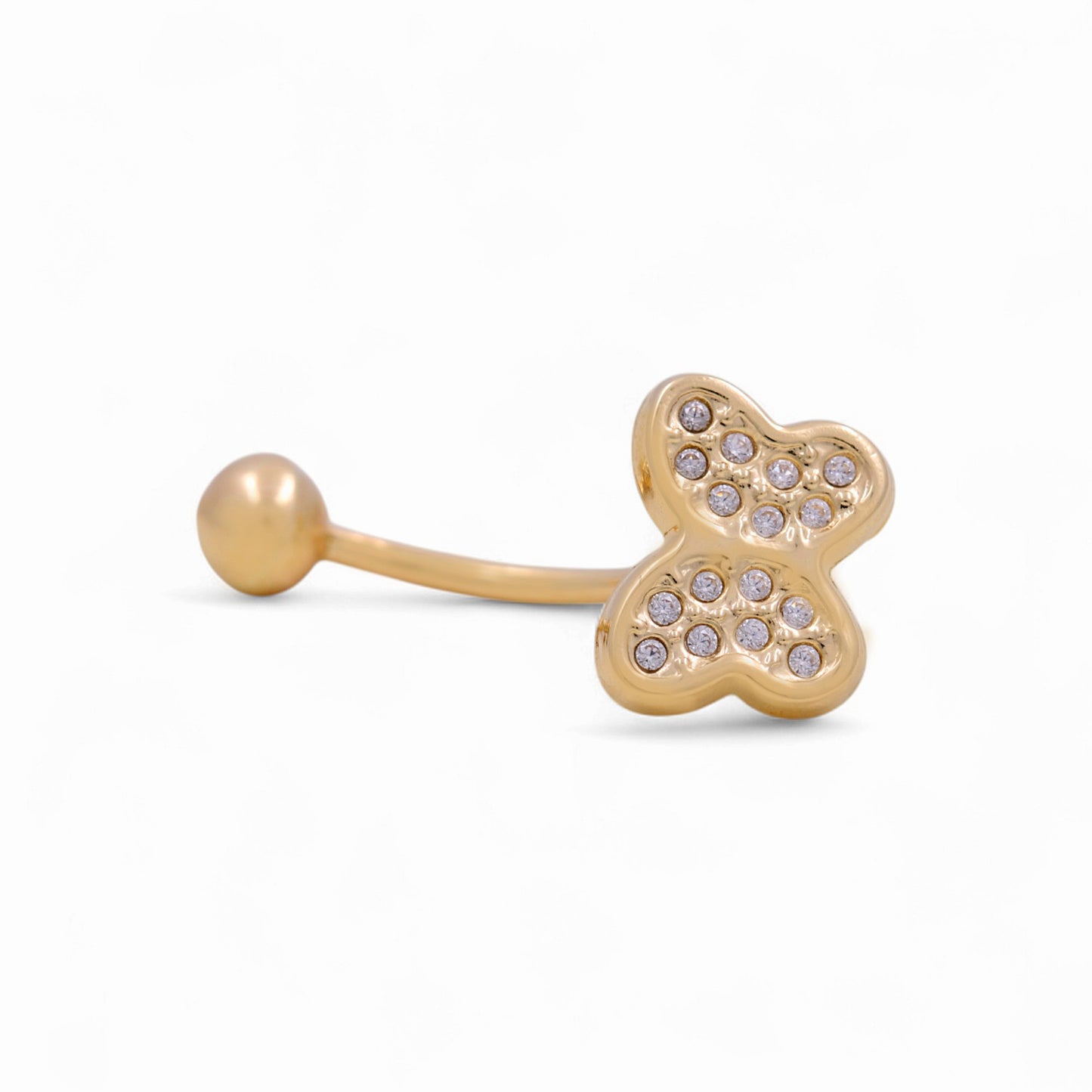 14K Yellow Gold Butterfly Piercing with Cz / 6-369701KSF