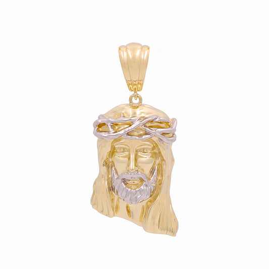 10K Yellow and White Gold Christ Head Pendant / Weight: 10.4GR / WP-83