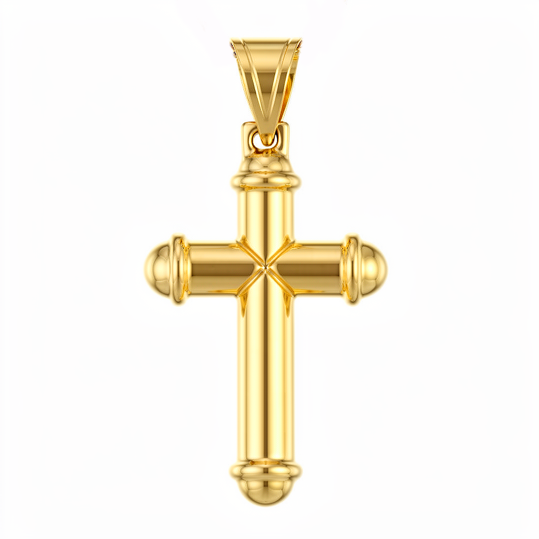 10K Yellow Gold Plain Cross Pendant / Weight: 3.3 GR / DQPD0CS-5