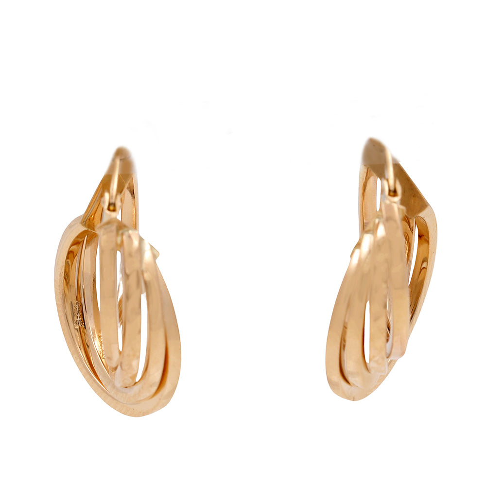 14K Yellow Gold Fashion Hoops Earrings