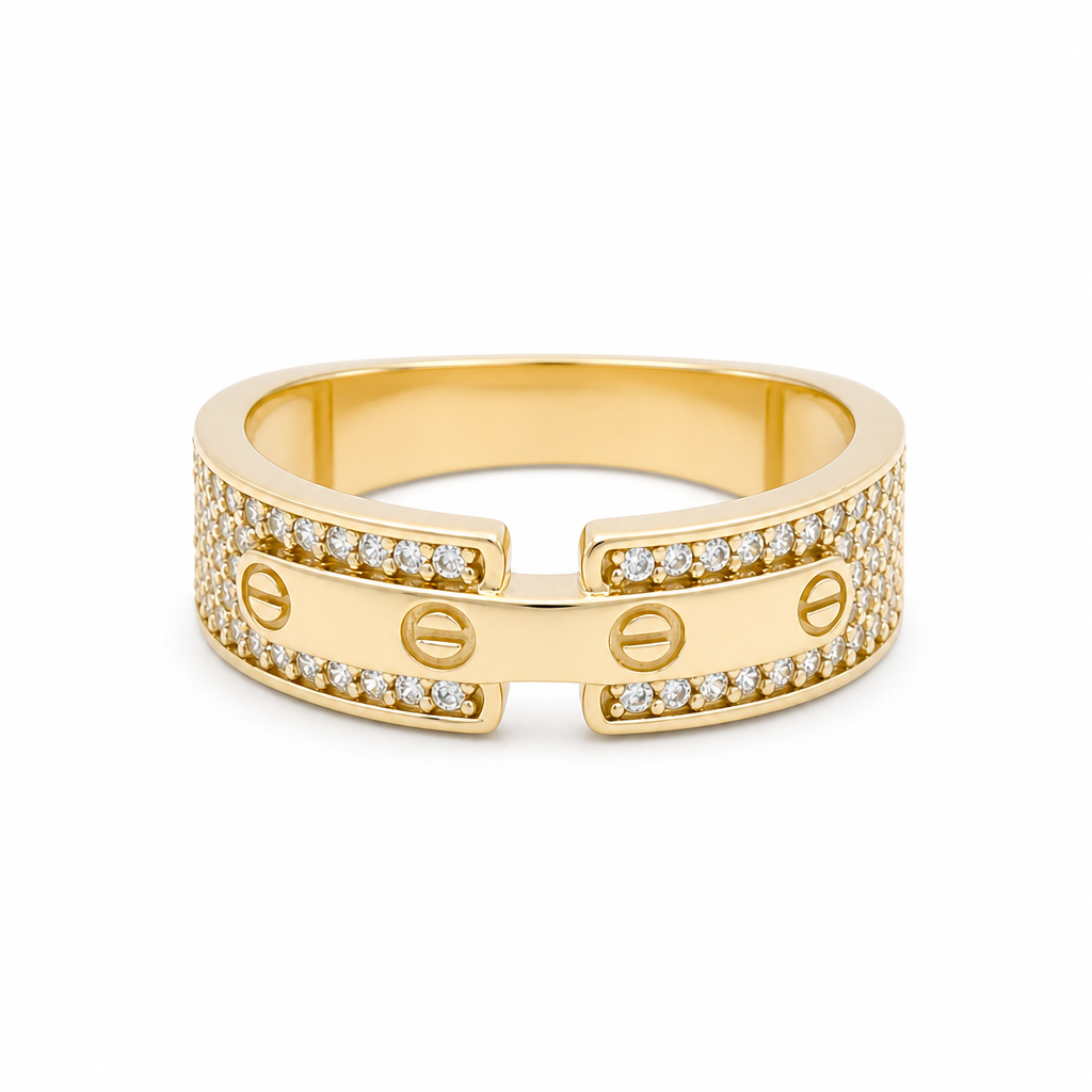 10K Yellow Gold Fashion Women's Ring  / Size: 8 / Weight: 2.8 GR / CQWR0CT-1
