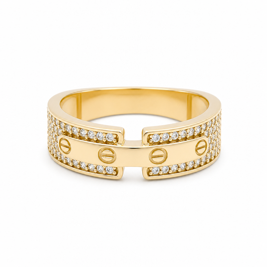 10K Yellow Gold Fashion Women's Ring  / Size: 8 / Weight: 2.8 GR / CQWR0CT-1