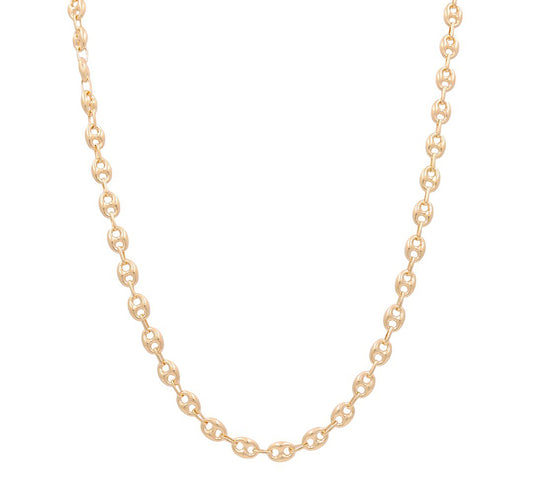 14K Yellow Gold Semisolid Fashion GG Chain / Size: 7.5mm 24" / Weight: 22 GR / 034-52551