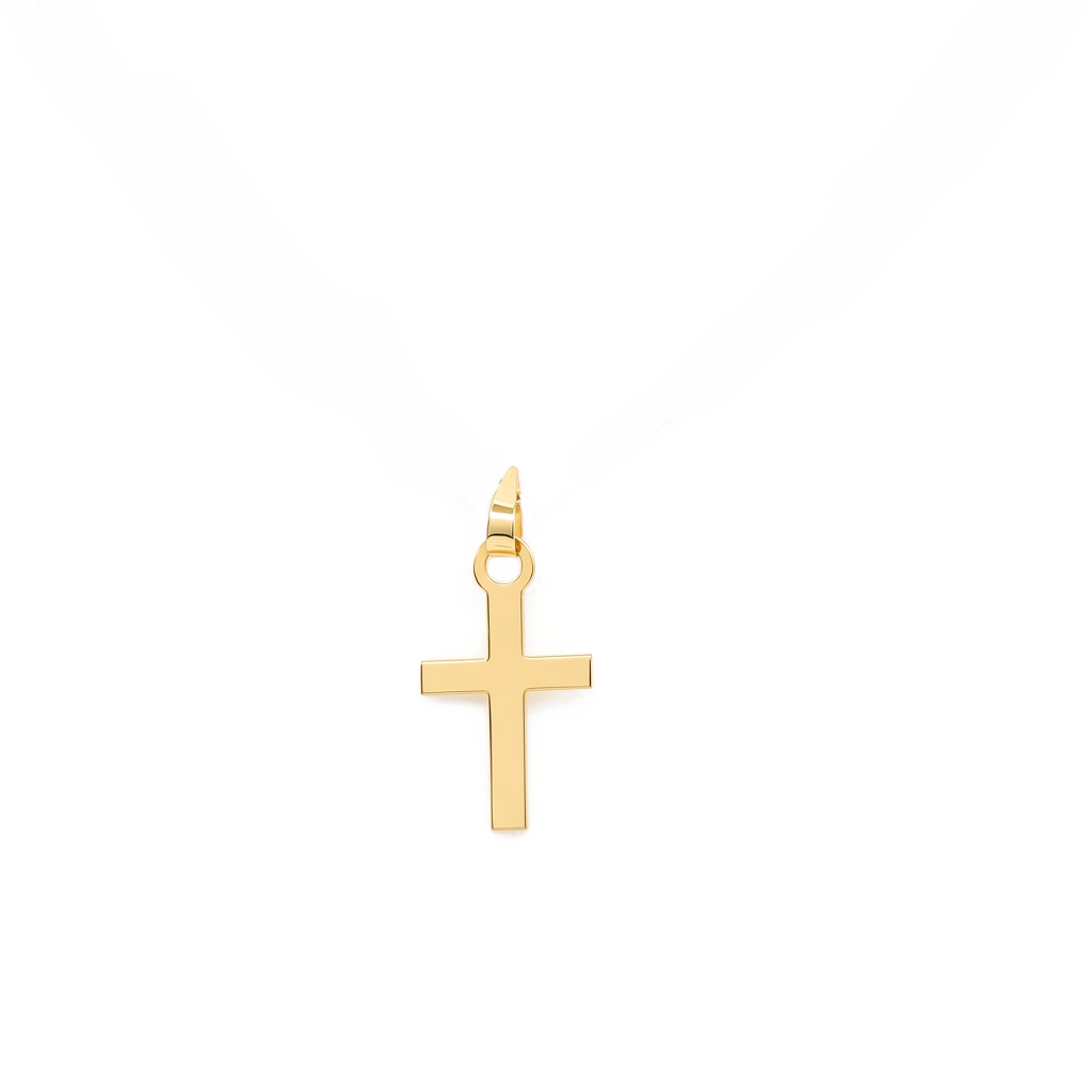 10K Yellow Gold Plain Cross Pendant / 5-114801C
