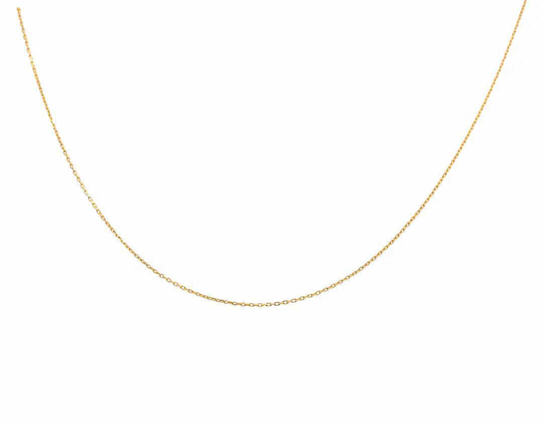 10K  Yellow Gold Cable Link Chain / Size: 0.7mm-16'' / Weight: 1.5gr / LCCSCH00.7-16