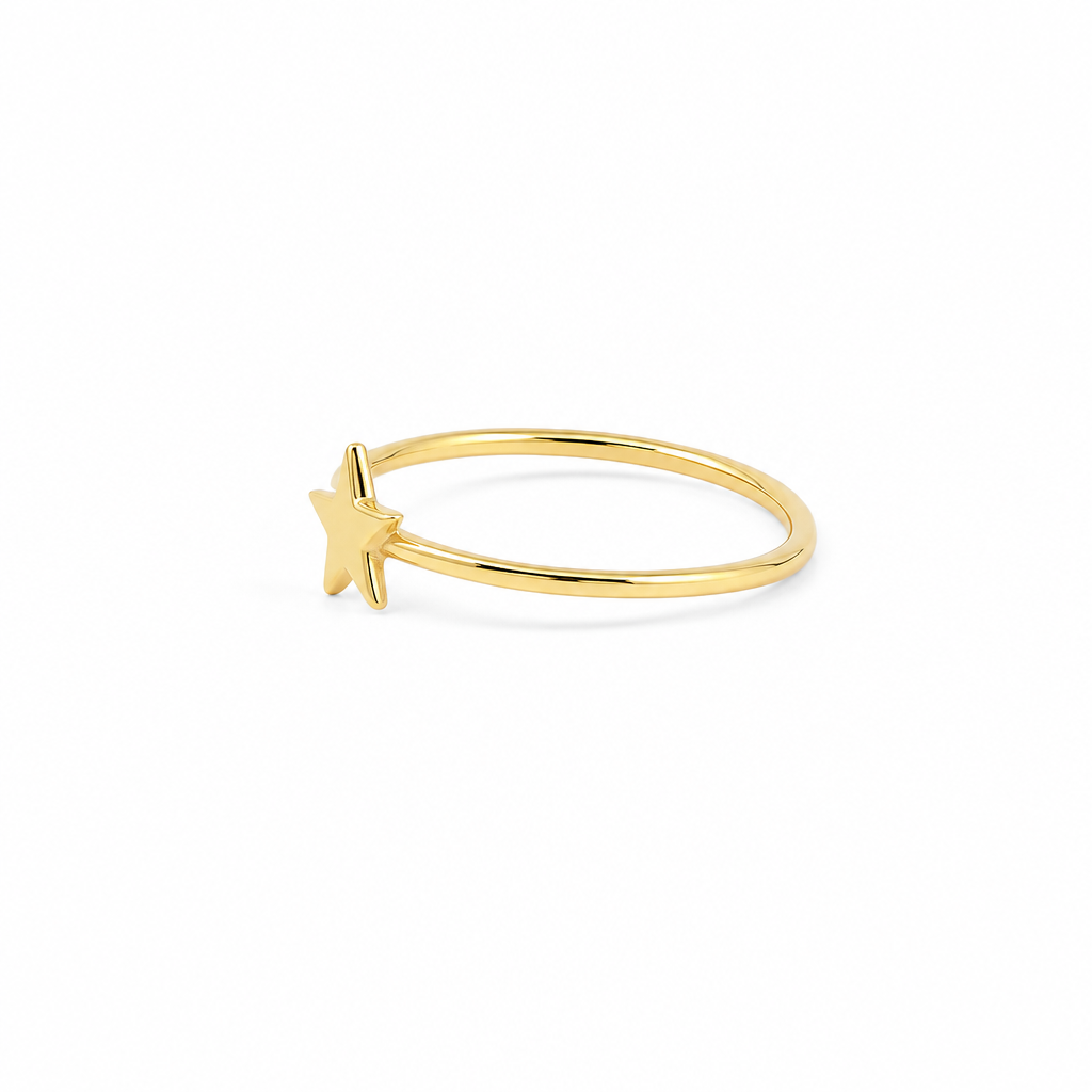 14K Yellow Gold Star Women's Ring / Size: 8 / Weight: 1 GR / DQWR4ST-1