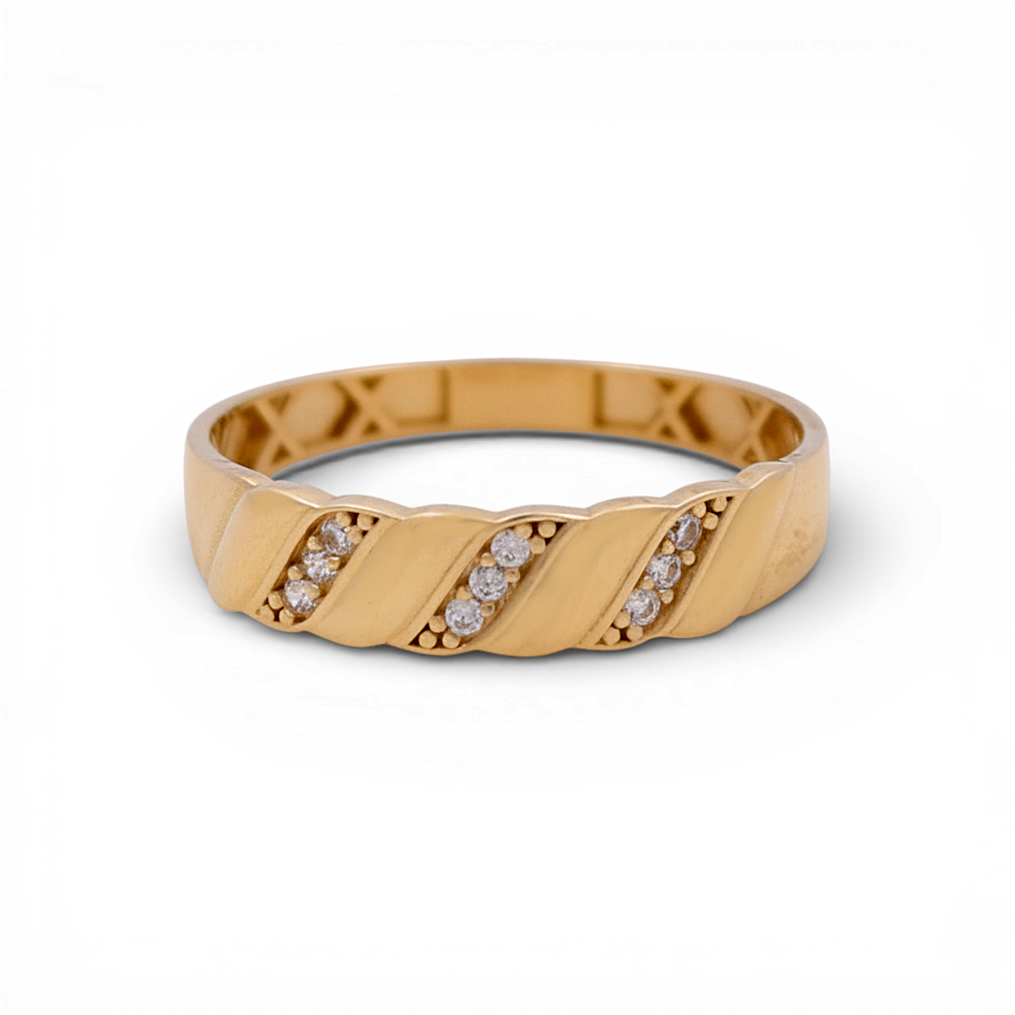 10K Yellow Gold Men’s Wedding Band / Stone: Cz / Size: 11 / Weight: 1.5 GR / CQMWB0BS-8