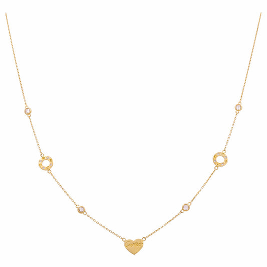 14K Yellow Gold Fashion CT Women's Necklace With Cz / Size: 17" / Weight: 2.8 GR / CPNK4CT
